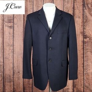 J. Crew Navy Blue Wool Three Button Mens Blazer Excellent Condition
